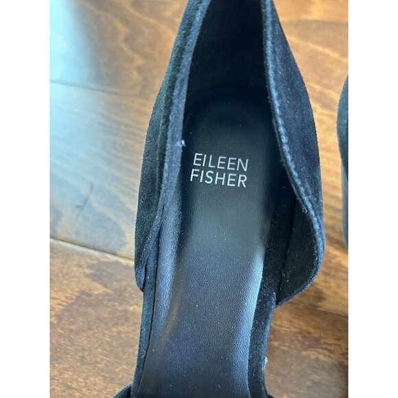 Eileen Fisher Womens Black Leather Closed Toe Shoes Size 10 Heels - Picture 3 of 6